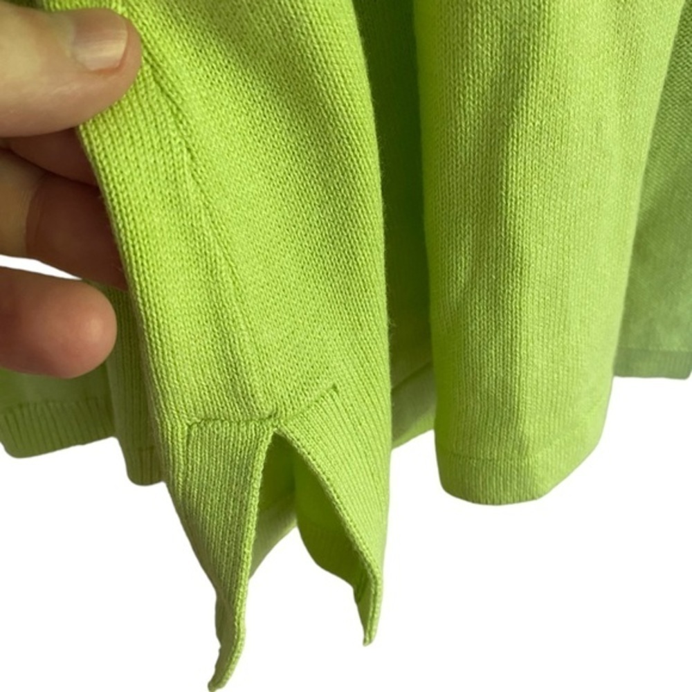 Sara Campbell women’s cashmere blend Draped Open Front Cardigan lime green small - Picture 2 of 6